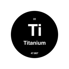 titanium periodic vector isolated on transparent background