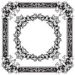 Artistic Ornamental Frames Outlines in Sleek Style