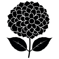 Solid Bloom Icon – Hydrangea Flower Silhouette Design