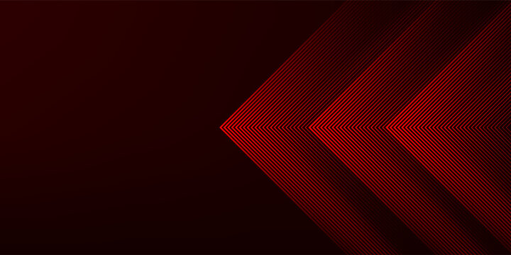 Abstract red neon arrow light glow background. Futuristic cyber laser line motion banner for casino. Dynamic techno perspective beam 3d graphic design. Cool party power and energy boost led tunnel