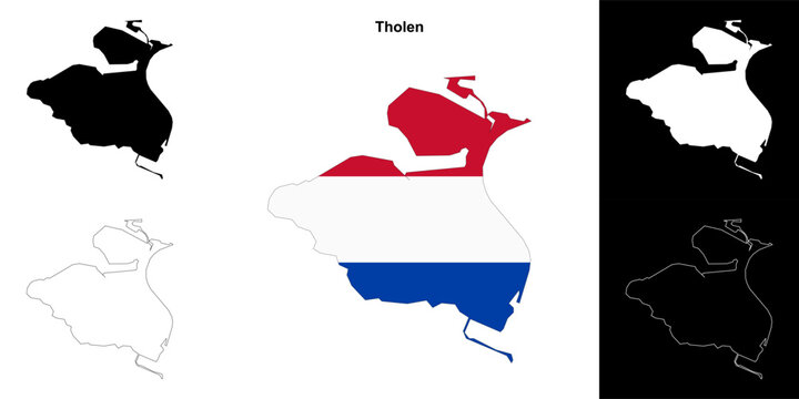 Tholen blank outline map set