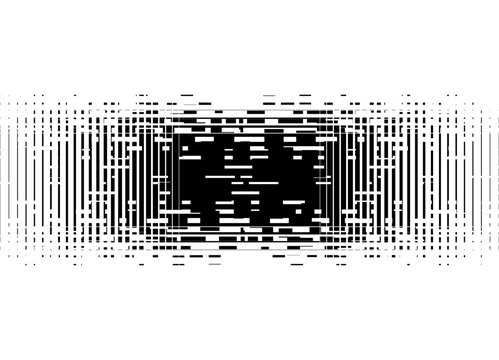 Vector black and white pattern of abstract pixels and lines. The basis for modern advertising, covers, posters, flyers. Vector design element. Pattern in digital style with transition