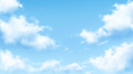 Fototapeta premium A vibrant, light blue sky filled with fluffy white clouds.