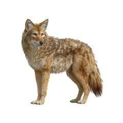 Fototapeta premium Majestic Coyote Standing Against transparent background