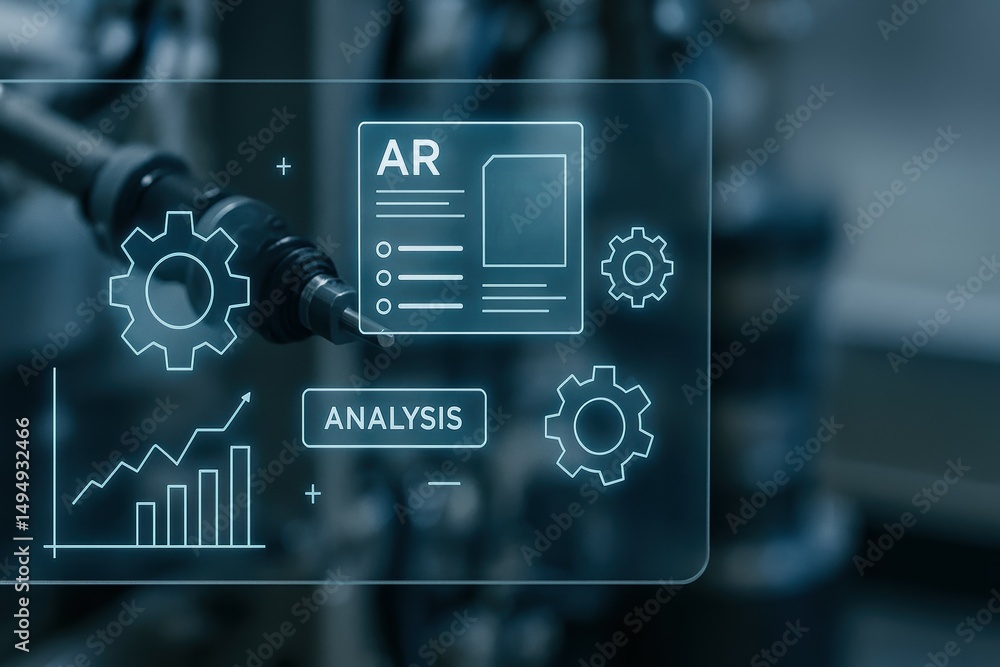 Poster augmented reality data analysis with graphs and gears in modern industrial setting