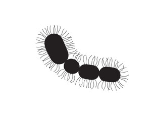 Circular Pattern of Black Microbes or Bacteria, Simple and Stylized Illustration Representing Microorganisms and Biological Design. Perfect for Medical, Science, and Health-Related Projects.