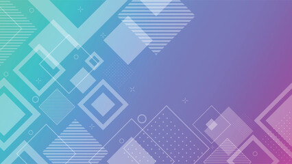 Colorful geometric background with abstract gradient and modern lines featuring squares and circles ideal for digital design and creative graphic use