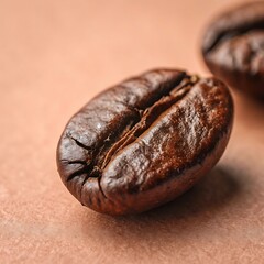 Coffee bean on warm taupe background