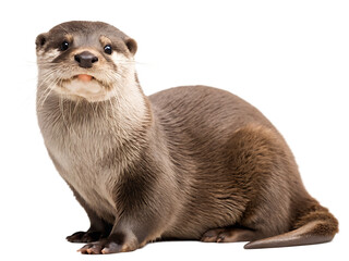 A photo of a otter, isolated  on a white background PNG