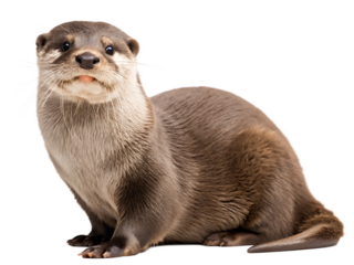 A photo of a otter, isolated  on a white background PNG