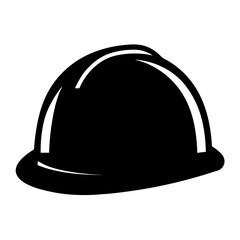 Black and White Illustration of a Hard Hat for Construction Workers