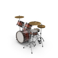 Acoustic Drum Kit isolated on transparent background
