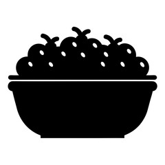 A bowl of delicious dotted fruit, vector illustration, full of berries