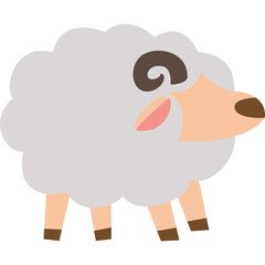 Cartoon element Illustration of a Woolly Sheep