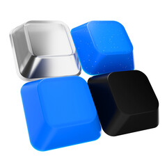 button cover icon, 3D illustration, keyboard, computer