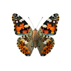 Fototapeta premium Vibrant Painted Lady Butterfly on transparent background