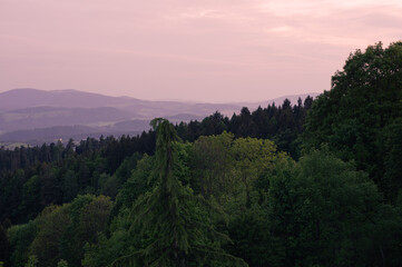Scenic View of Styria Landscape at Dusk