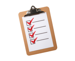[Transparent Background PNG]Checklist on Clipboard for Productivity