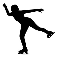 Figure Skating Silhouette of a Single Athlete Performing a Spin Pose