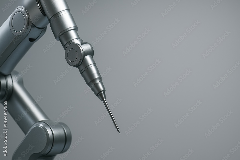 Poster precision robotic arm with fine tip for industrial applications and automation tasks