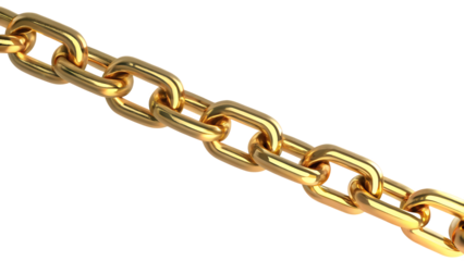 gold golden chain breaking horizontal isolated on white background PNG 