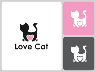 vector logo love cat