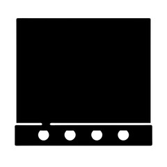 Solid Black Image of a Modern Cooktop with Circular Burner Dials