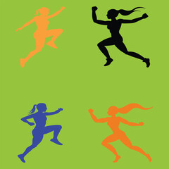 girl running pose picture