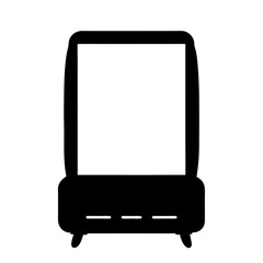 Retro Television Silhouette with Base and Feet, Classic Design Element