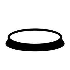Simplified Black and White Illustration of a Circular Pet Bowl Structure