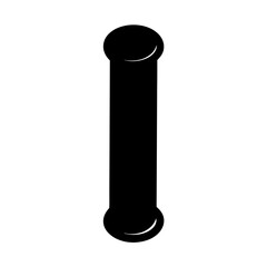 Black and white graphic of a barbell with a clean minimalist style
