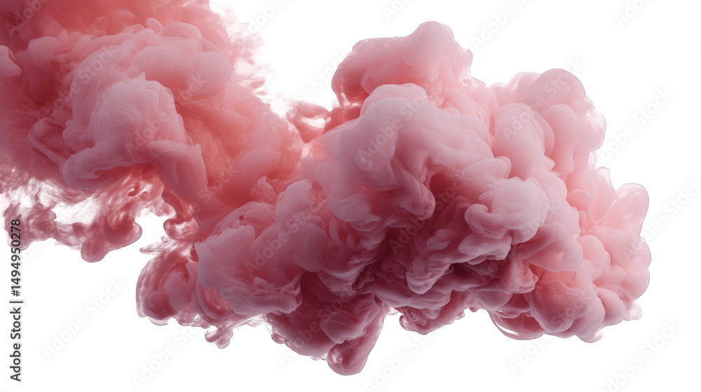 Poster abstract pink ink swirl cloud in water artistic design elegant soft pastel color swirling smoke text