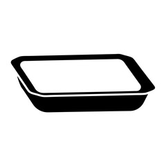 Black silhouette of a rectangular plastic container, food storage item