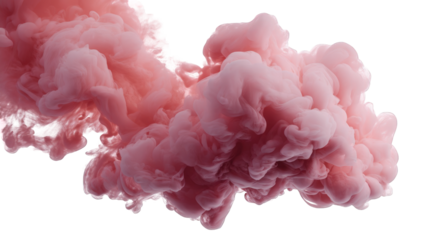 Abstract pink ink swirl cloud in water artistic design elegant soft pastel color swirling smoke texture background image for design projects and creative visuals dye red airy on transparent background