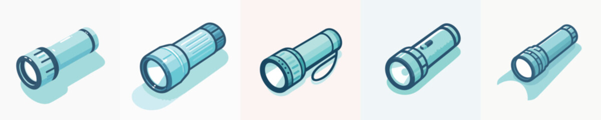Modern Vector Flashlight Icon – Flat Style Emergency Torch Design
