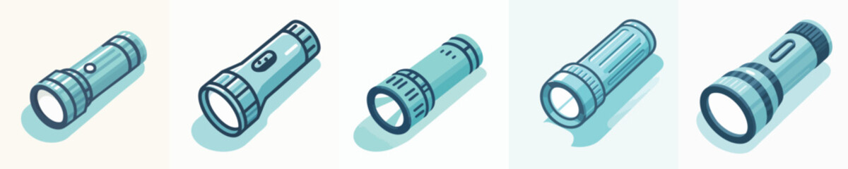 Modern Vector Flashlight Icon – Flat Style Emergency Torch Design