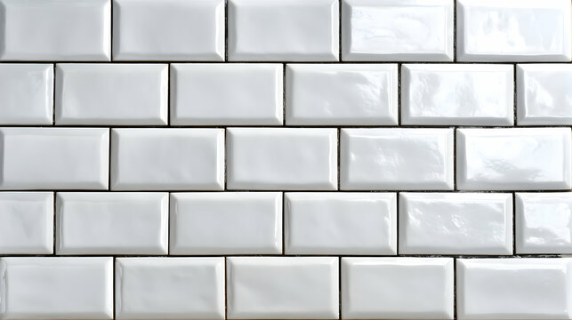 Classic white subway tile wall evokes clean modern aesthetic and versatility for interior designs schemes