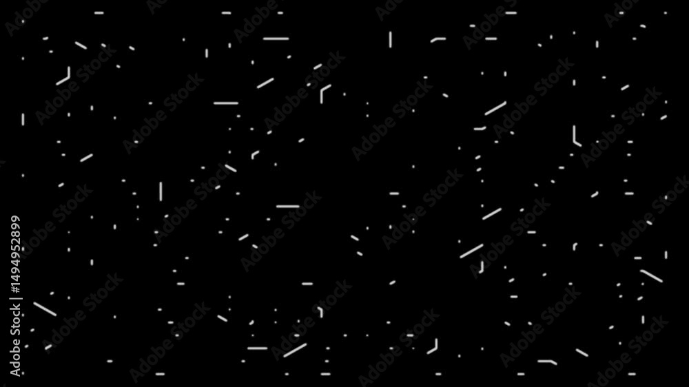 Poster abstract geometric pattern with black background and white lines creating a minimalist design