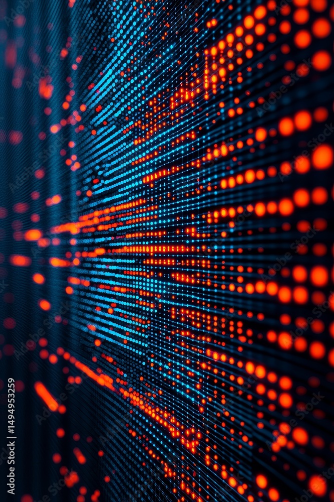 Poster abstract digital pattern with vibrant colors and lines.
