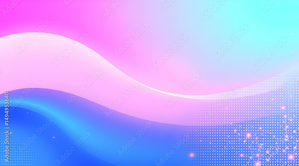 Poster abstract wave pattern digital background with gradient colors and sparkling light effects
