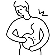 Cartoon illustration of a fat man character exercising with a dumbbell, a vector sport drawing for people