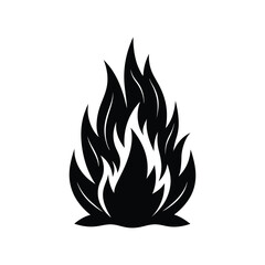 Fiery Flames Black and White Fire Illustration