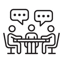  People Engaged in Conversation Around a Table icon