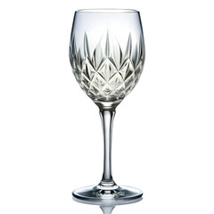 Classic Crystal Wine Glass on White Background