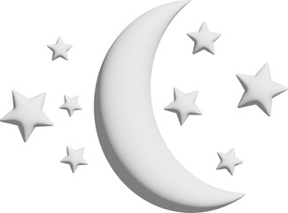 Obraz premium 3d illustration moon and stars
