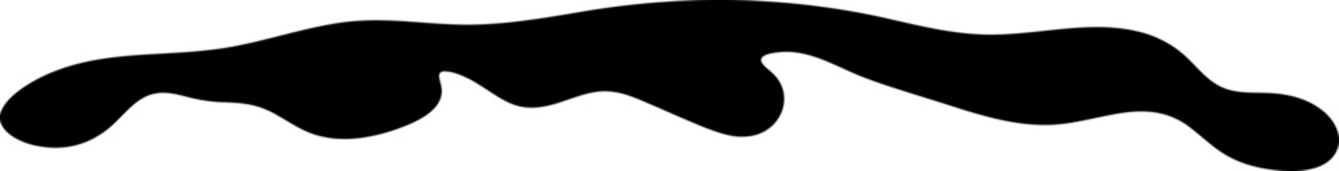 Abstract Black Wavy Blob Line Element on a White Background. Simple