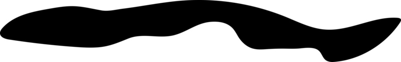 Abstract Black Wavy Blob Line Element on a White Background. Simple