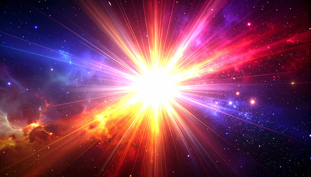 Una brillante explosion de supernova estrella gigante de una galaxia en el espacio del universo 