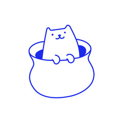 Vector logo design template and graphic element for advertising, branding, posters and banners, funny cartoon illustration with smiling character and mascot, coffee lover, specialty coffee spot emblem