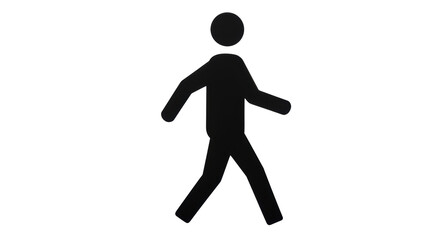 Isolated Black Pedestrian Walking Silhouette Icon Symbol of Movement